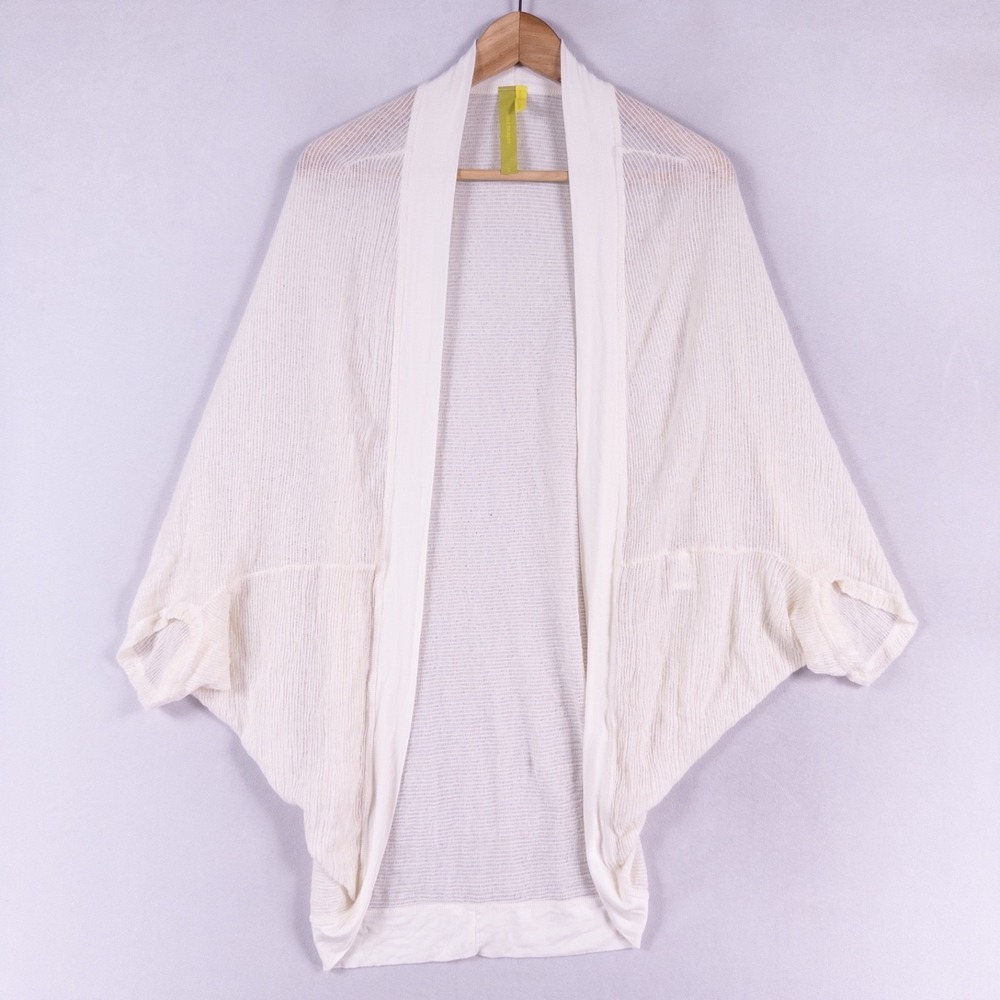 Green Dragon Cocoon Sweater Cardigan Womens Large Ivory Lightweight Summer